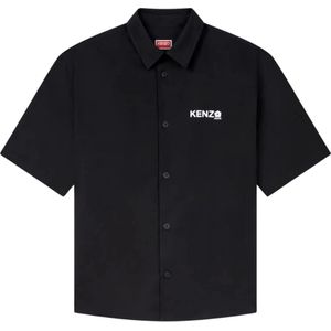 Kenzo, Heren, Overhemden, Zwart, Maat: L Katoen,