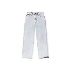 Ganni Acid Wash Cropped Jeans , Blue , Dames , Maat: W28