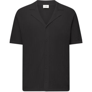 Drykorn - Gebreid Shirt - Heren - Zwart - Katoen