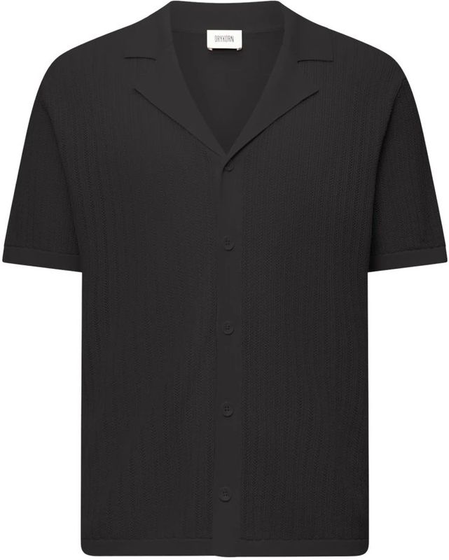Drykorn - Gebreid Shirt - Heren - Zwart - Katoen
