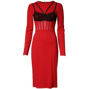 Dolce & Gabbana, Dames, Jurken, Rood, Maat: XS Zijde,