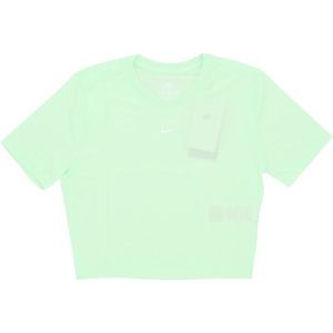 Nike - Groen/Wit Slim-fit Crop Tee - T-shirt - Dames