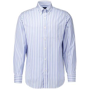 Paul&Shark - Overhemd - Blauw Wit Gestreept - 100% Katoen - Lange Mouw