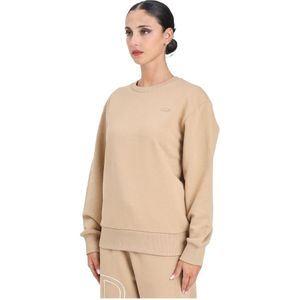 Diesel, Dames, Sweatshirts & Hoodies, Beige, Maat: XS Katoen,