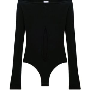 Courrèges, Dames, Tops, Zwart, Maat: L Katoen,