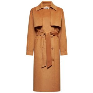 Silvian Heach, Dames, Mantels, Bruin, Maat: 2XS Wol,