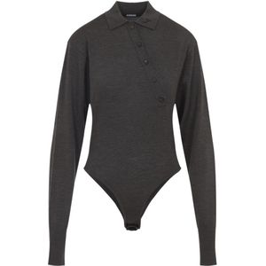 Jacquemus, Dames, Tops, Bruin, Maat: XS Wol,