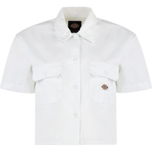 Dickies, Dames, Blouses & Shirts, Wit, Maat: S Katoen,