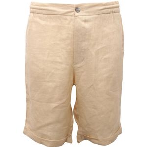 Alpha Studio, Heren, Korte broeken, Beige, Maat: M Linnen,
