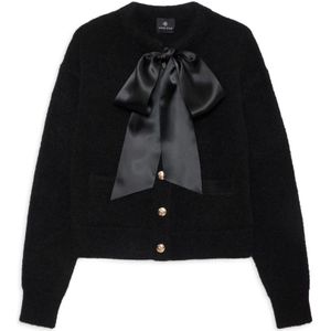 Anine Bing, Dames, Truien, Zwart, Maat: M Satijn,