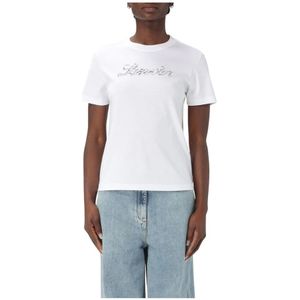 Lanvin - Grafische Print Katoenen T-Shirt - Wit - Dames