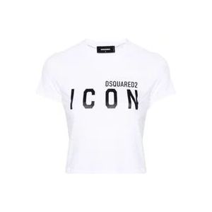 Dsquared2 Witte T-shirts en Polos , White , Dames , Maat: S