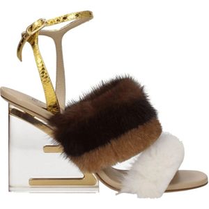 Fendi, Dames, Schoenen, Veelkleurig, Maat: 38 EU Leer,