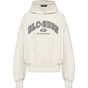 Dolce & Gabbana - Hoodie - Beige - Heren - Katoen - Sweatshirts