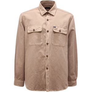 Fay, Heren, Jassen, Beige, Maat: 2XS Linnen,