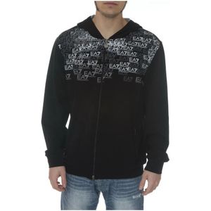 Emporio Armani Ea7, Heren, Sweatshirts & Hoodies, Zwart, Maat: XL Katoen,