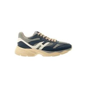 Hogan Blauwe Leren Sneakers Verhoog Stijl Comfort , Multicolor , Heren , Maat: 44 EU