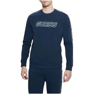 Guess, Dames, Sweatshirts & Hoodies, Blauw, Maat: L Katoen,