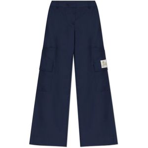 Off White, Dames, Broeken, Blauw, Maat: XS Wol,