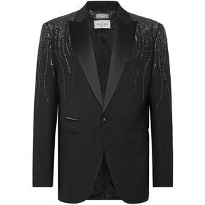Philipp Plein, Heren, Jassen, Zwart, Maat: XL Wol,
