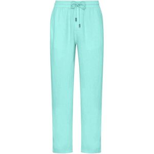 Vilebrequin, Heren, Broeken, Blauw, Maat: M Linnen,