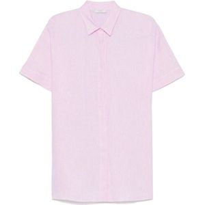 Peserico, Dames, Blouses & Shirts, Roze, Maat: XS Linnen,