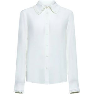 Silvian Heach, Dames, Blouses & Shirts, Wit, Maat: 2XS Denim,