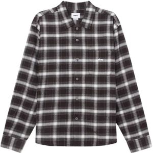 Obey, Heren, Overhemden, Zwart, Maat: S Katoen,