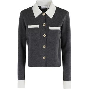 Self Portrait, Dames, Truien, Grijs, Maat: M Katoen,