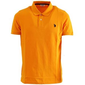 U.s. Polo Assn., Heren, Tops, Oranje, Maat: 3XL Katoen,