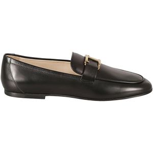 Tod's Zwarte Loafer Schoenen Elegante Stijl , Black , Dames , Maat: 37 1/2 EU