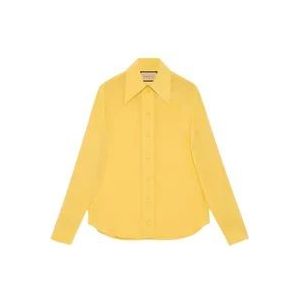 Gucci Zijden Overhemd Zonnebloemgeel , Yellow , Dames , Maat: S
