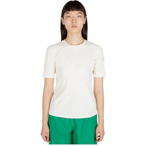 Moncler - Logo Print Stretch Jersey T-Shirt - Wit - Dames