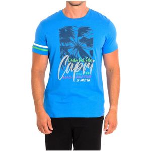 La Martina - Korte Mouwen T-shirt - Blauw - 100% Katoen