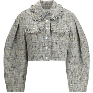 Ganni, Dames, Jassen, Grijs, Maat: XS Katoen,