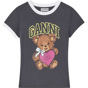 Ganni, Dames, Tops, Grijs, Maat: XS Katoen,