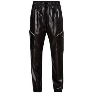 Liu Jo, Dames, Broeken, Zwart, Maat: 2XS Leer,