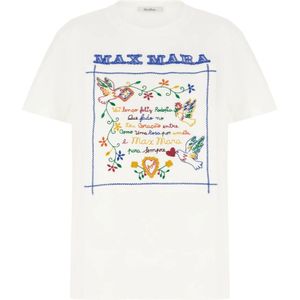 Max Mara, Dames, Tops, Wit, Maat: L Katoen,