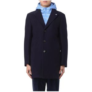 Manuel Ritz, Heren, Mantels, Blauw, Maat: XL Wol,