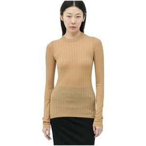 Sportmax, Dames, Truien, Beige, Maat: S Wol,