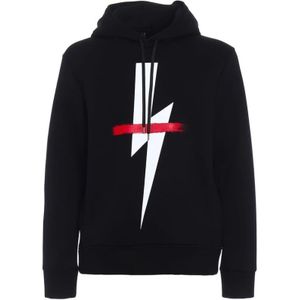 Neil Barrett, Heren, Sweatshirts & Hoodies, Zwart, Maat: XS