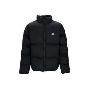 Nike Club Puffer Jacket Zwart/Wit , Black , Heren , Maat: XS