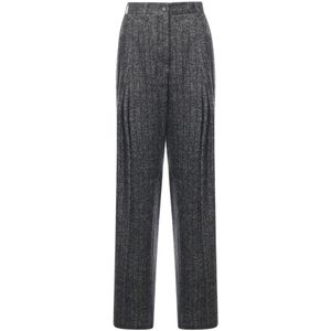 Dolce & Gabbana, Dames, Broeken, Grijs, Maat: S Wol,