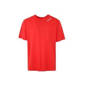 Balmain Stitch Kraag T-Shirt Rechte Pasvorm , Red , Heren , Maat: L