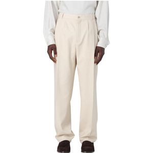 Saint Laurent, Heren, Broeken, Wit, Maat: S Wol,