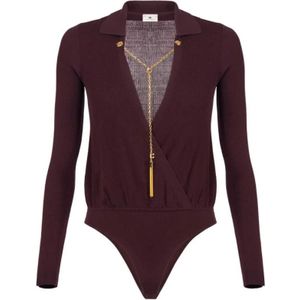 Elisabetta Franchi, Dames, Tops, Rood, Maat: S Zijde,