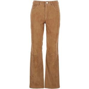 Arma, Dames, Broeken, Beige, Maat: XS Suède,