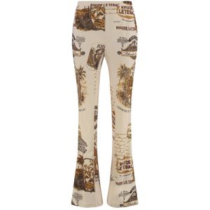 Rhude, Dames, Broeken, Beige, Maat: L Poliester,