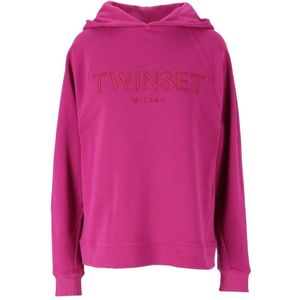 Twinset, Dames, Sweatshirts & Hoodies, Roze, Maat: 2XS Katoen,
