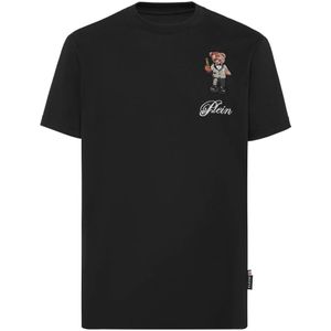 Philipp Plein, Heren, Tops, Zwart, Maat: L Katoen,